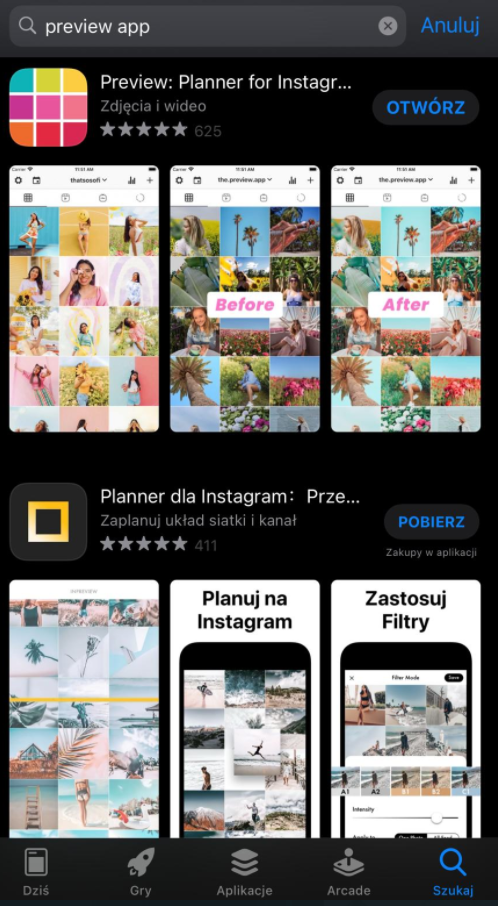 preview app na instagram